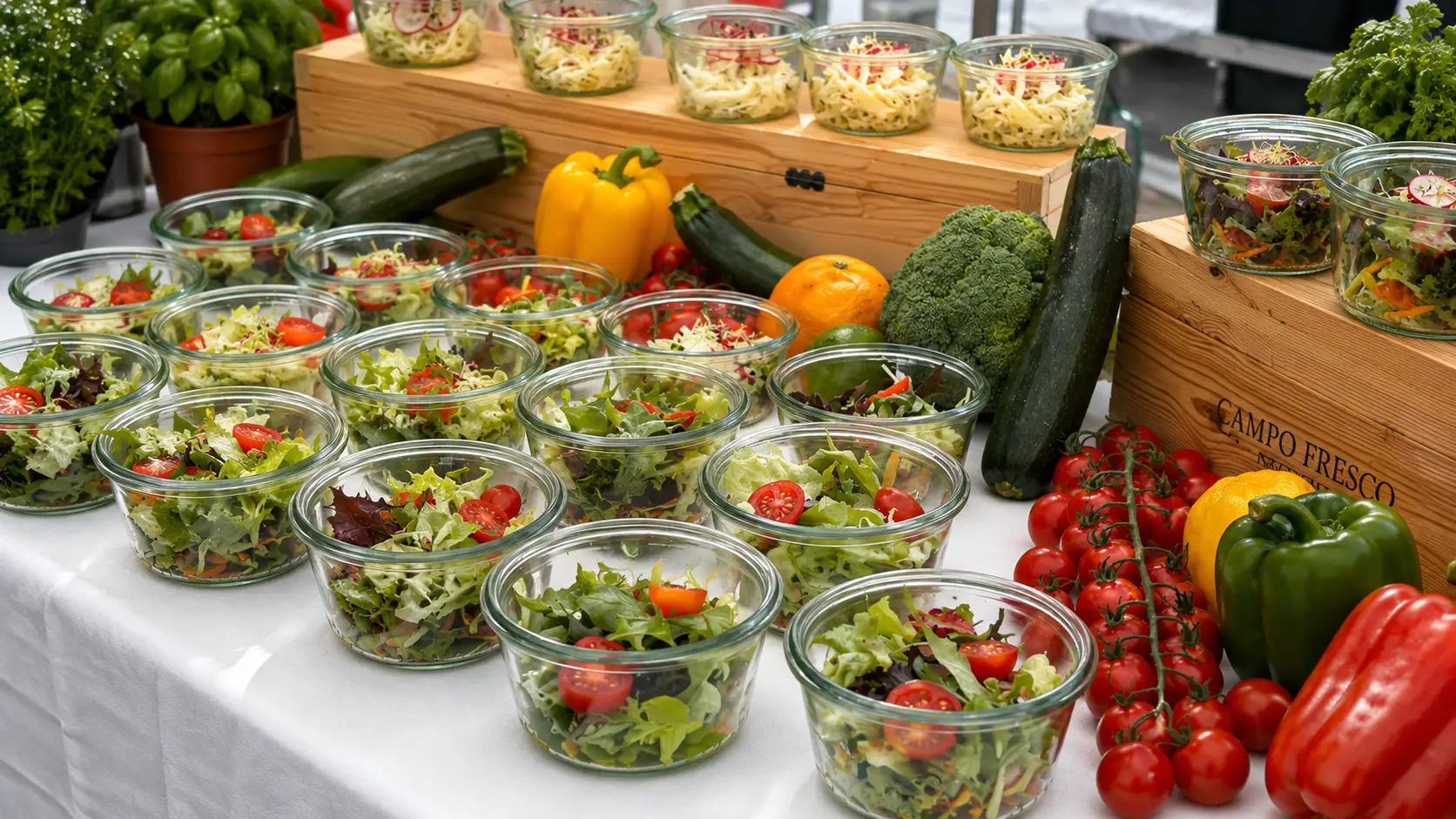 Salatbuffet mit frischem Gemüse, Triibhuus Rothrist